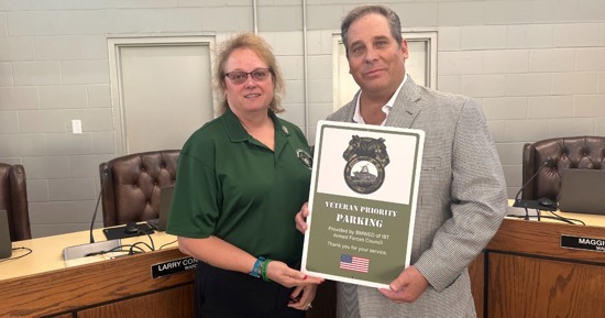 Signs designating parking spaces for veterans will be installed at six public locations around Hastings.